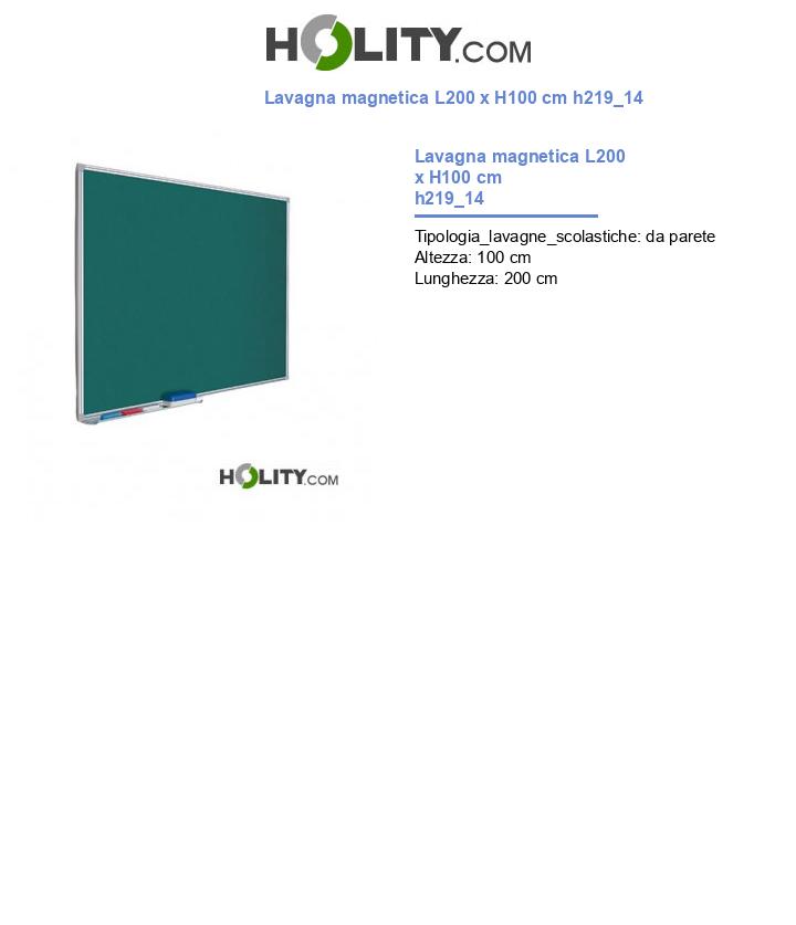 Lavagna magnetica L200 x H100 cm h219_14