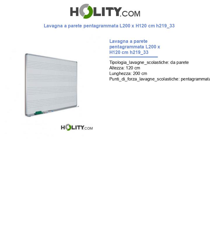 Lavagna a parete pentagrammata L200 x H120 cm h219_33
