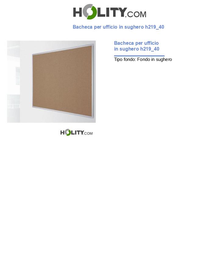 Bacheca per ufficio in sughero h219_40