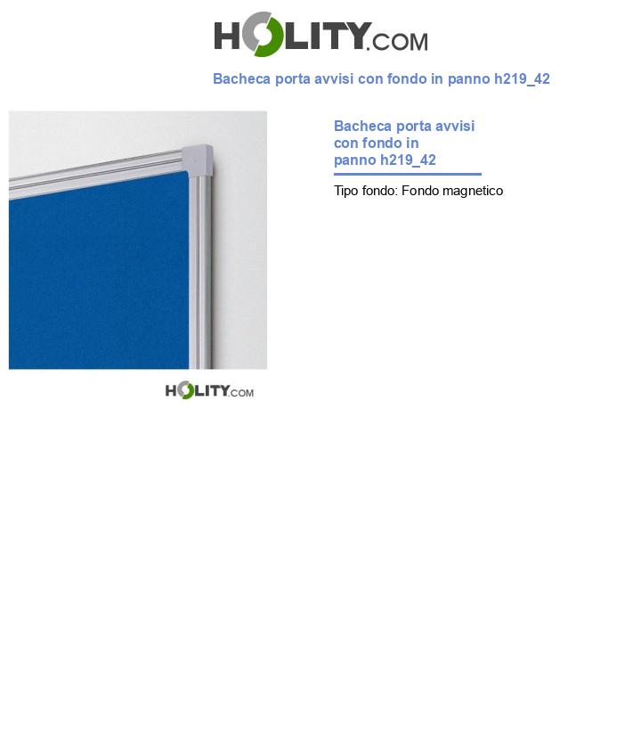 Bacheca porta avvisi con fondo in panno h219_42