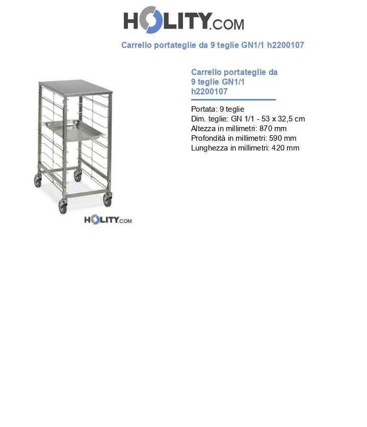 Carrello portateglie da 9 teglie GN1/1 h2200107