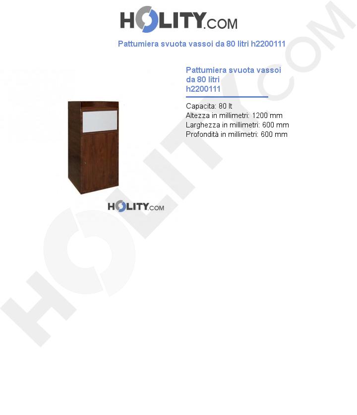 Pattumiera svuota vassoi da 80 litri h2200111