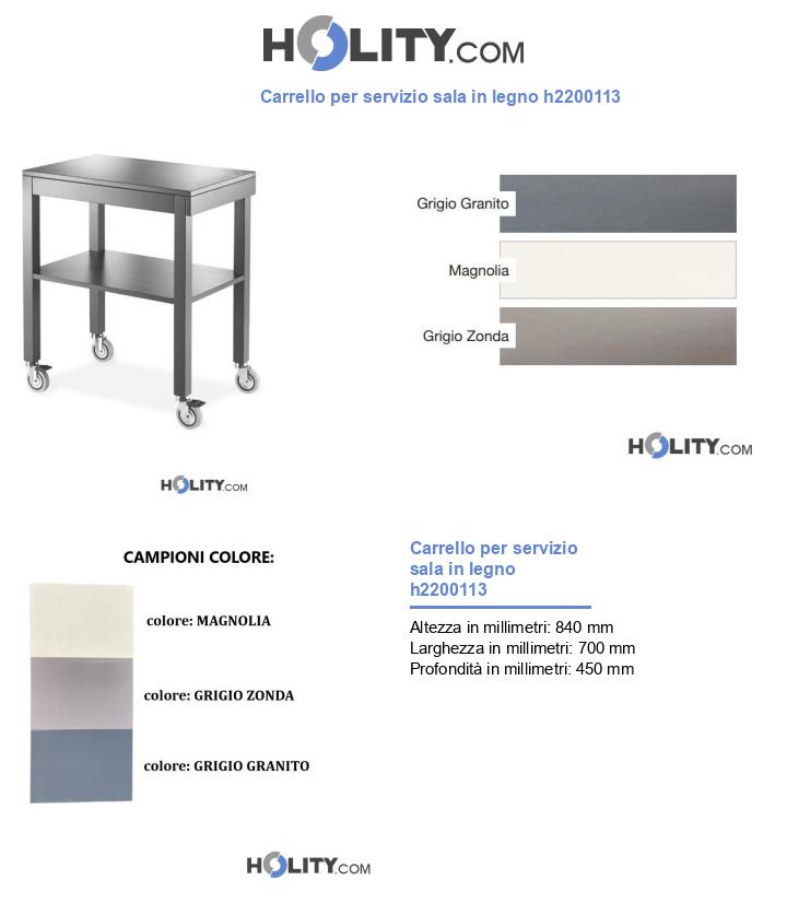 Carrello per servizio sala in legno h2200113
