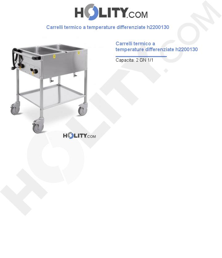 Carrello termico a temperature differenziate h2200130