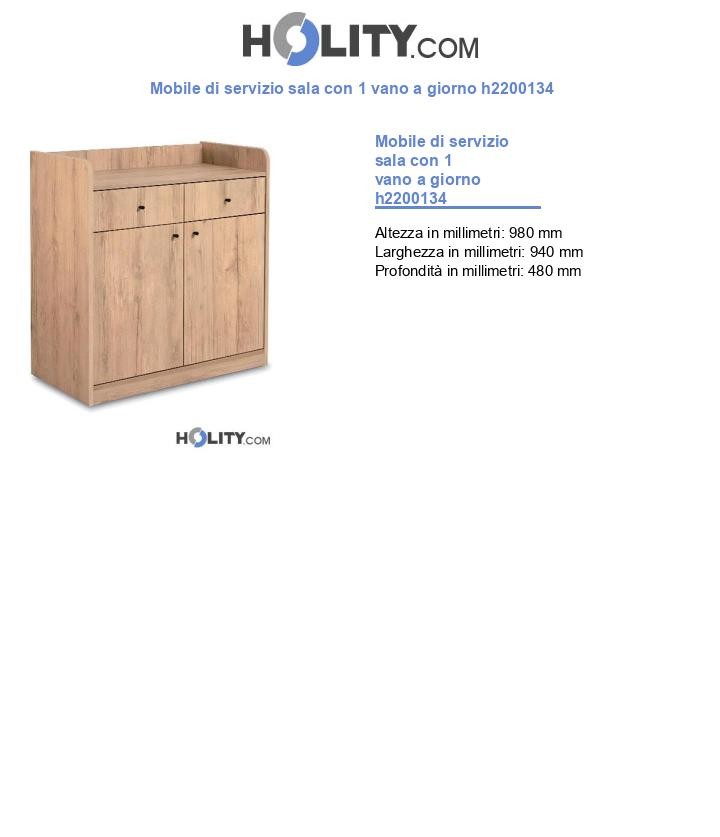 Mobile di servizio sala con 1 vano a giorno h2200134
