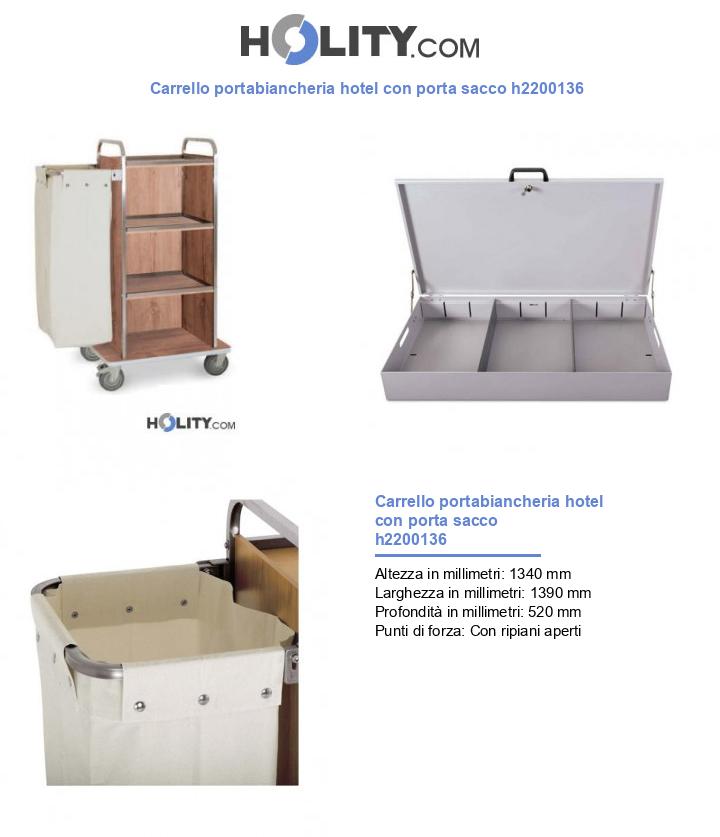 Carrello portabiancheria hotel con porta sacco h2200136