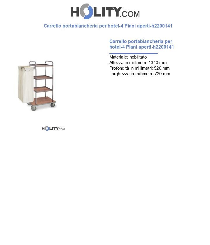 Carrello portabiancheria per hotel-4 Piani aperti-h2200141