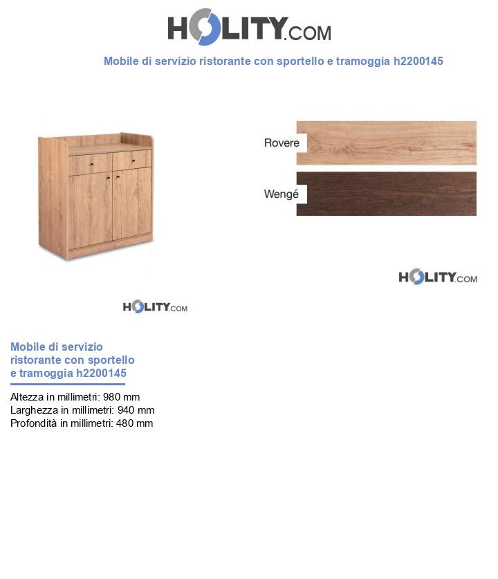 Mobile di servizio ristorante con sportello e tramoggia h2200145