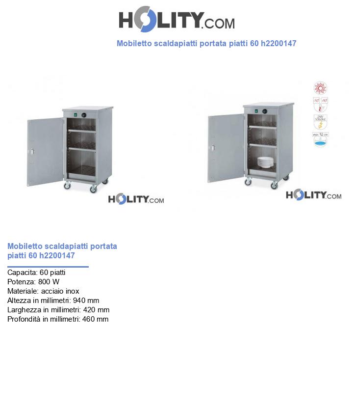 Mobiletto scaldapiatti portata piatti 60 h2200147