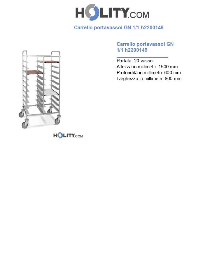 Carrello portavassoi GN 1/1 h2200149