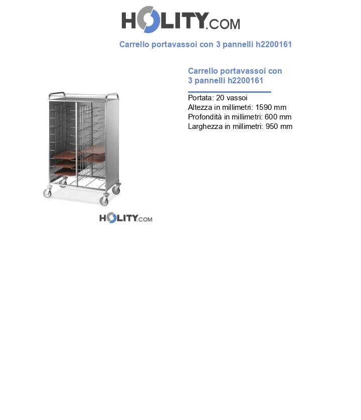 Carrello portavassoi con 3 pannelli h2200161