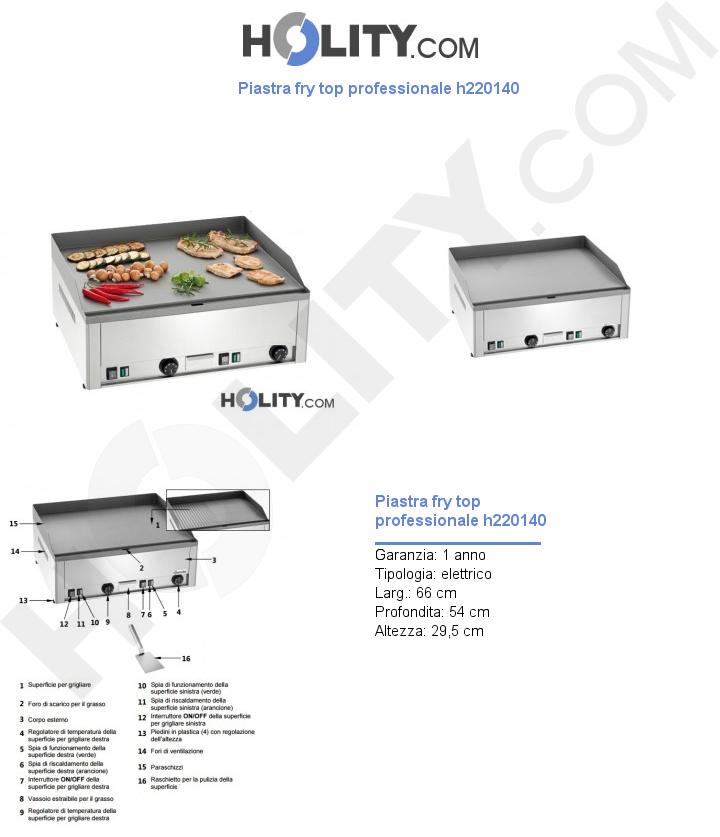 Piastra fry top professionale h220140