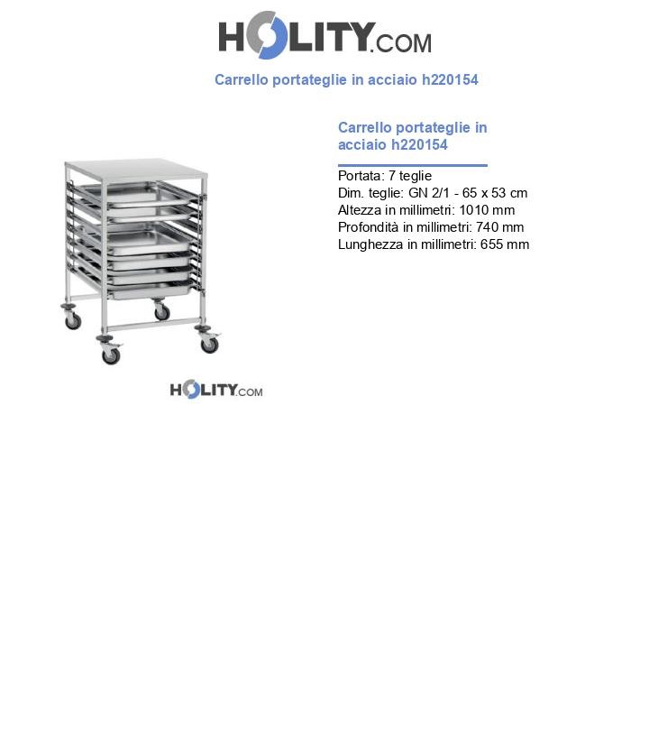 Carrello portateglie in acciaio h220154