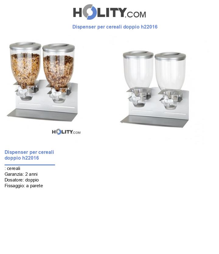 Dispenser per cereali doppio h22016
