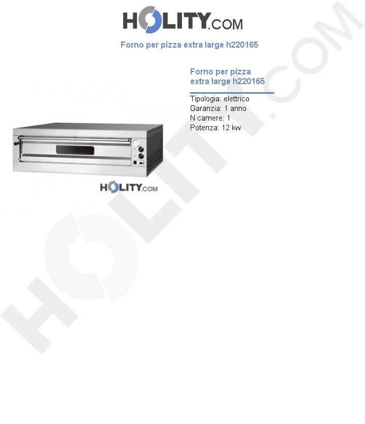 Forno per pizza extra large h220165