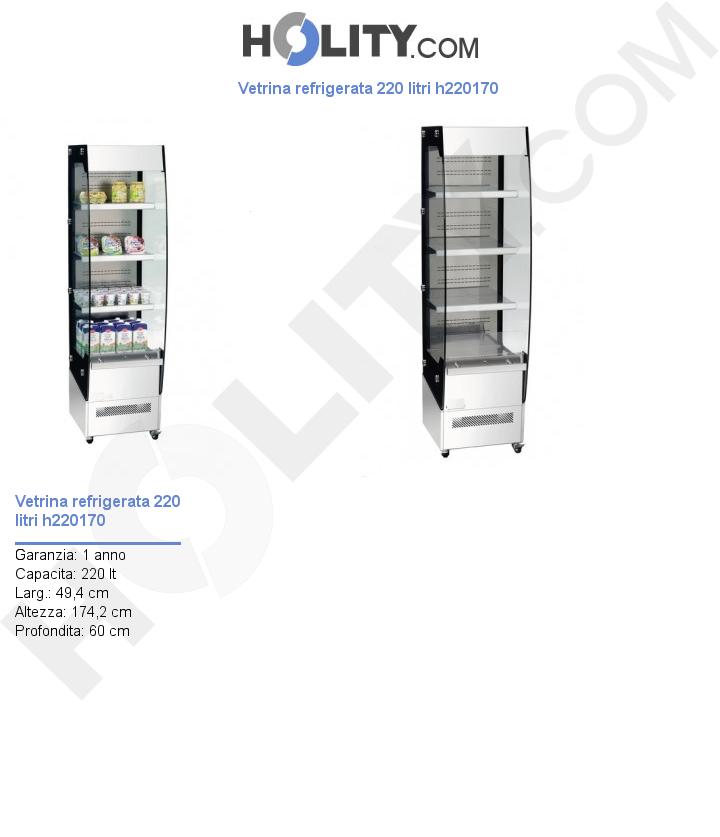 Vetrina refrigerata 220 litri h220170