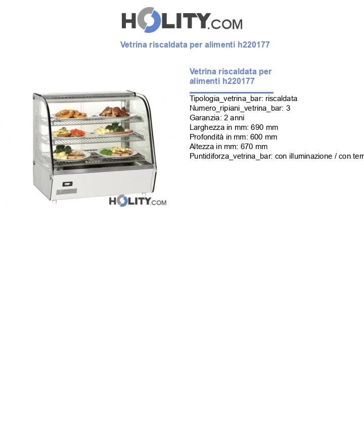 Vetrina riscaldata per alimenti h220177