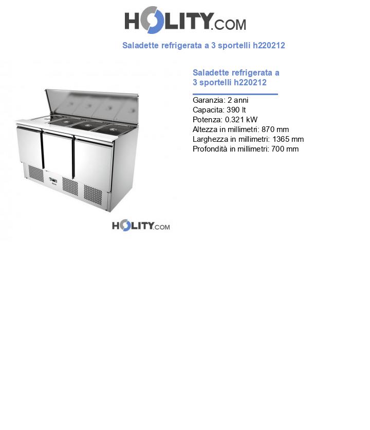 Saladette refrigerata a 3 sportelli h220212