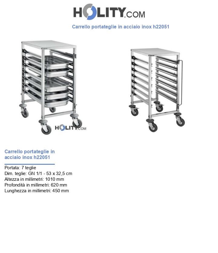 Carrello portateglie in acciaio inox h22051