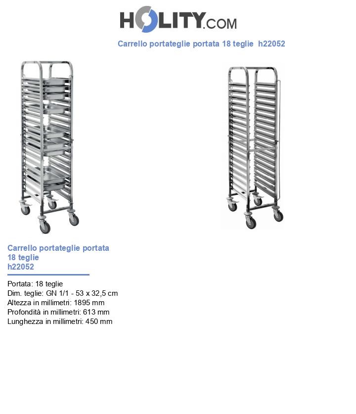 Carrello portateglie portata 18 teglie  h22052