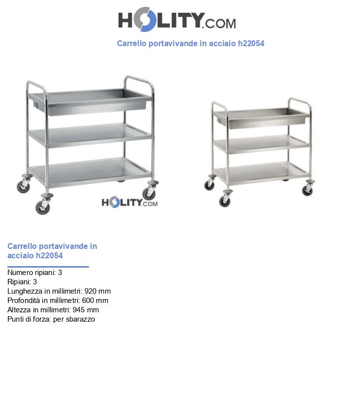Carrello portavivande in acciaio h22054