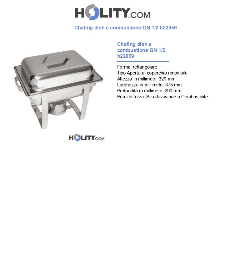 Chafing dish a combustione GN 1/2 h22059