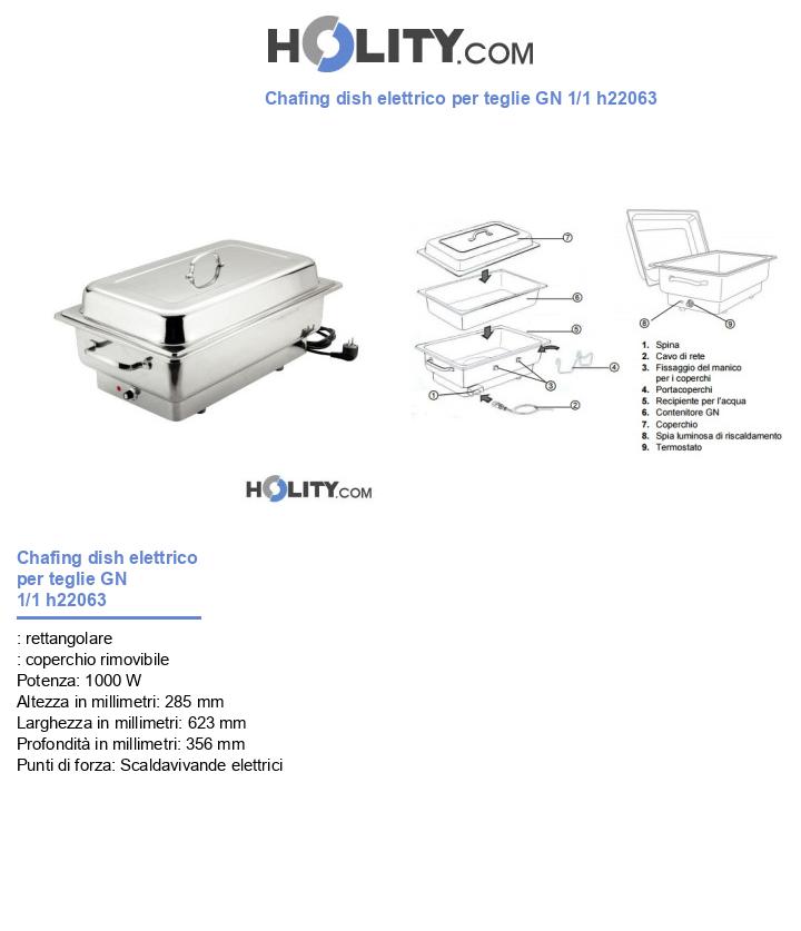 Chafing dish elettrico per teglie GN 1/1 h22063