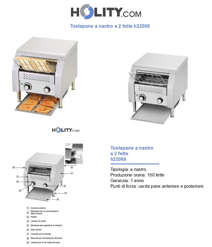 Tostapane a nastro a 2 fette h22068