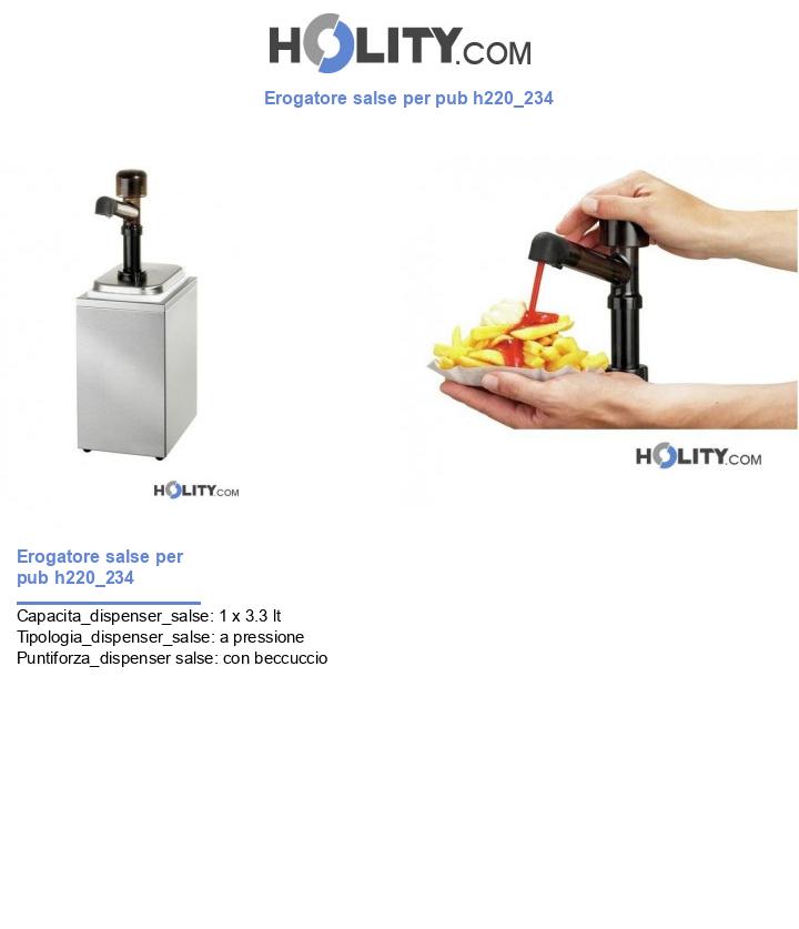 Erogatore salse per pub h220_234