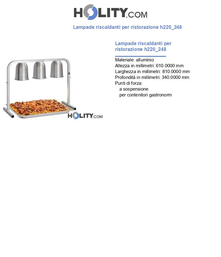 Lampade riscaldanti per ristorazione h220_248