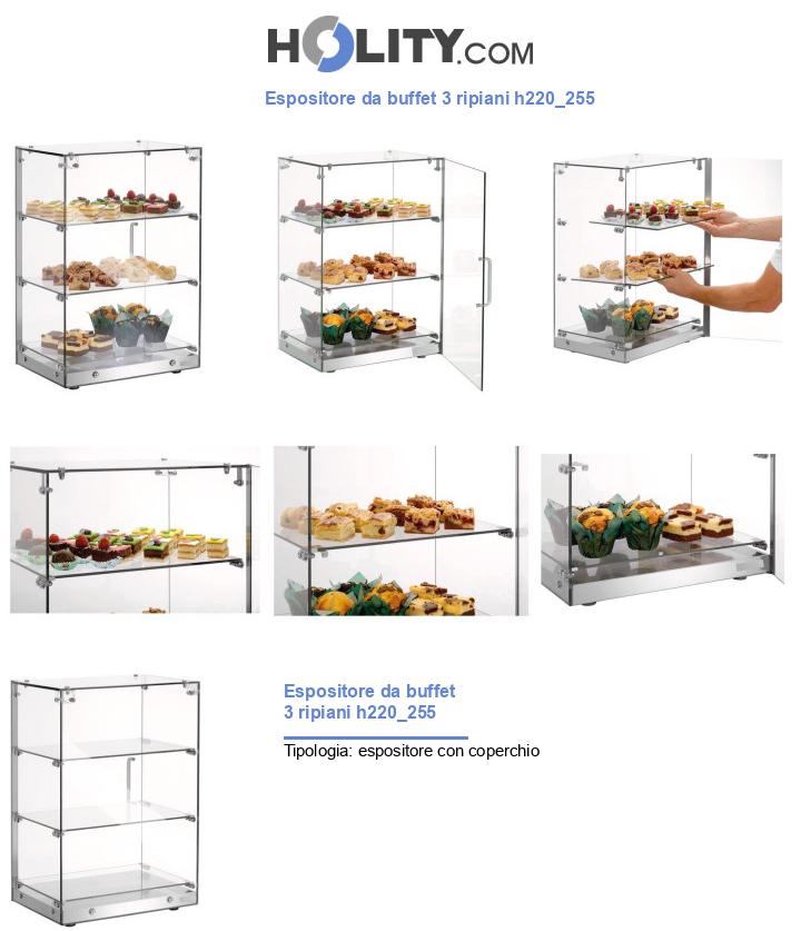 Espositore da buffet 3 ripiani h220_255