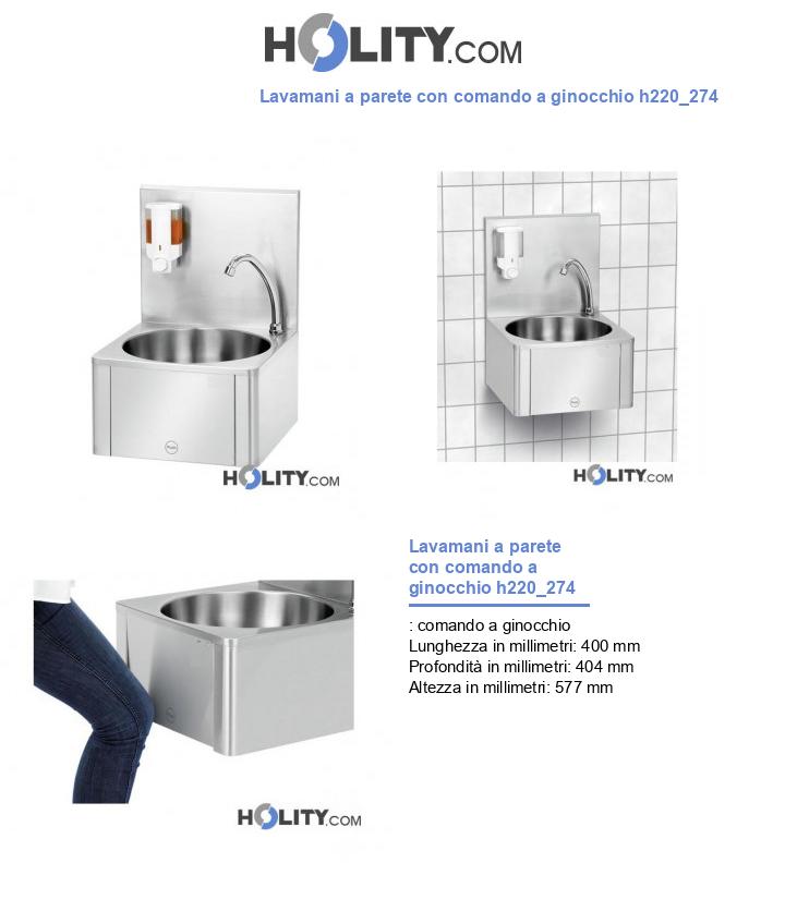 Lavamani a parete con comando a ginocchio h220_274