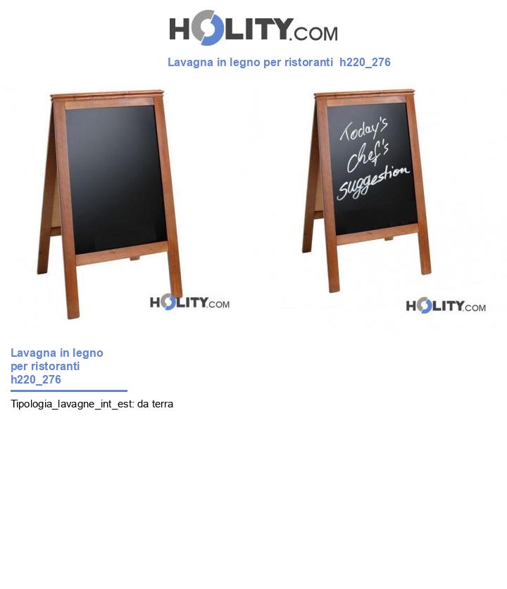Lavagna in legno per ristoranti h220_276