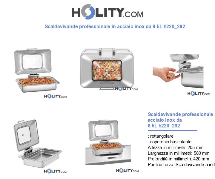 Scaldavivande professionale in acciaio inox da 8.5L h220_292