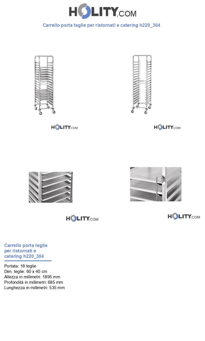 Carrello porta teglie per ristornati e catering h220_304