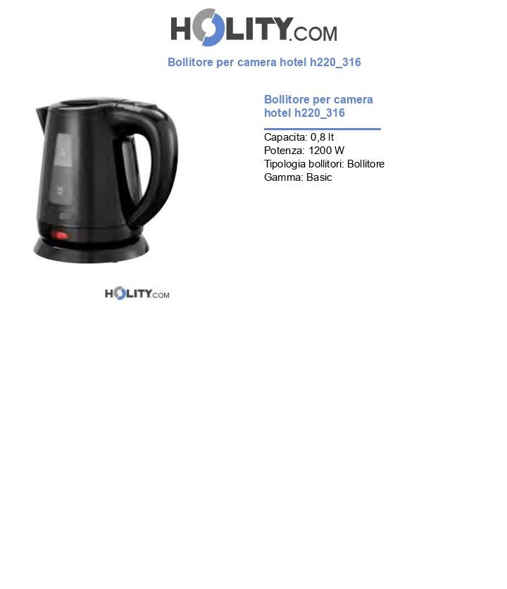 Bollitore per camera hotel h220_316