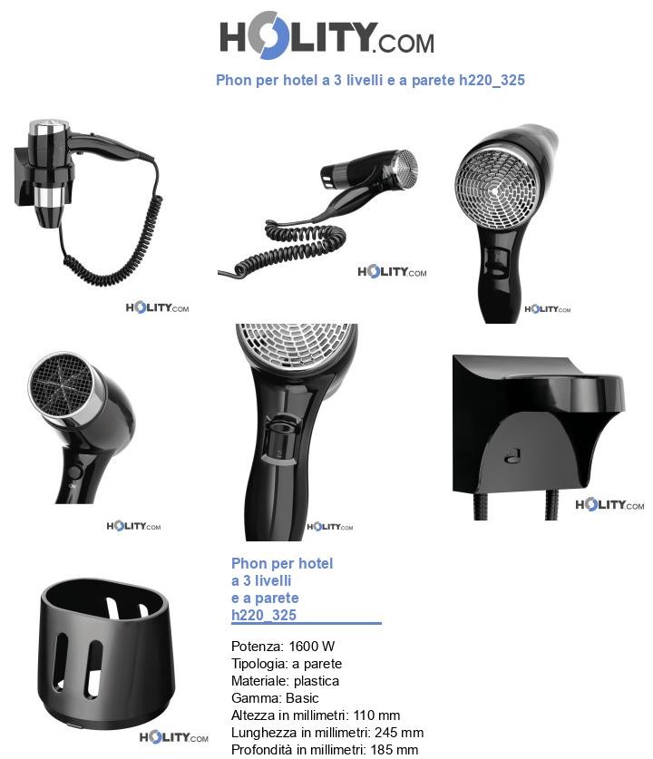 Phon per hotel a 3 livelli e a parete h220_325