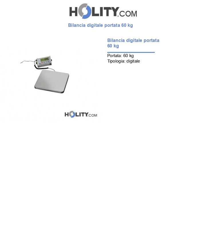 Bilancia digitale portata 60 kg h220_330