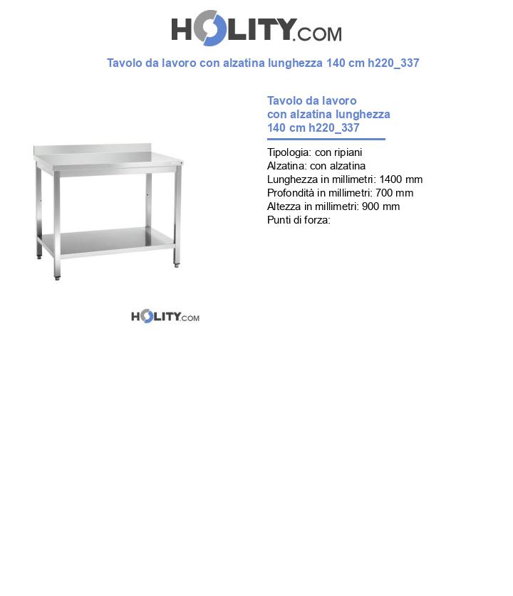 Tavolo da lavoro con alzatina lunghezza 140 cm h220_337