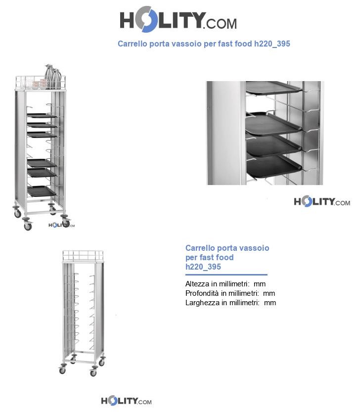 Carrello porta vassoio per fast food h220_395