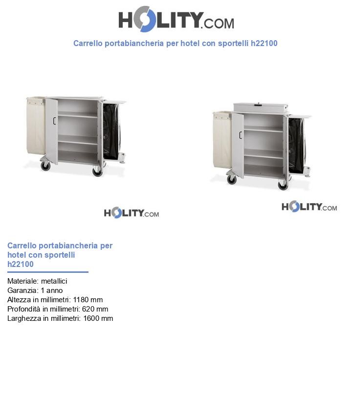 Carrello portabiancheria per hotel con sportelli h22100