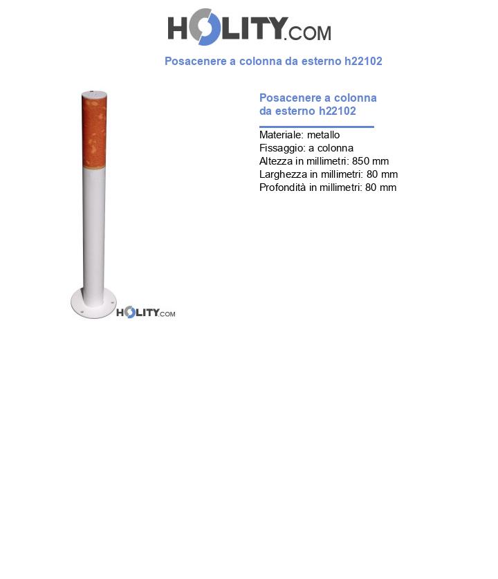 Posacenere a colonna da esterno h22102