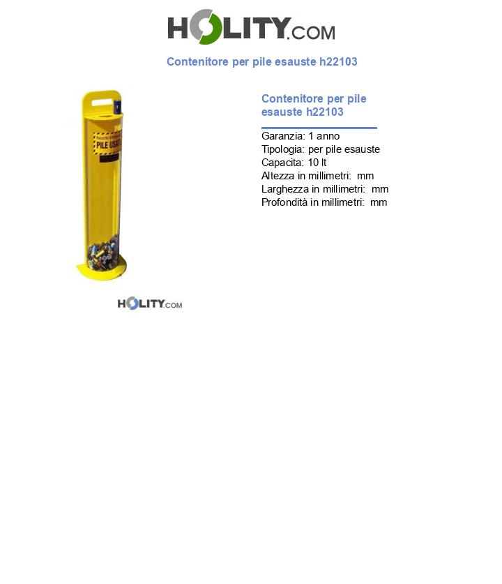 Contenitore per pile esauste h22103