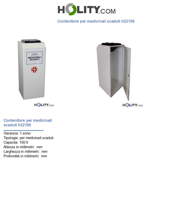 Contenitore per medicinali scaduti h22106