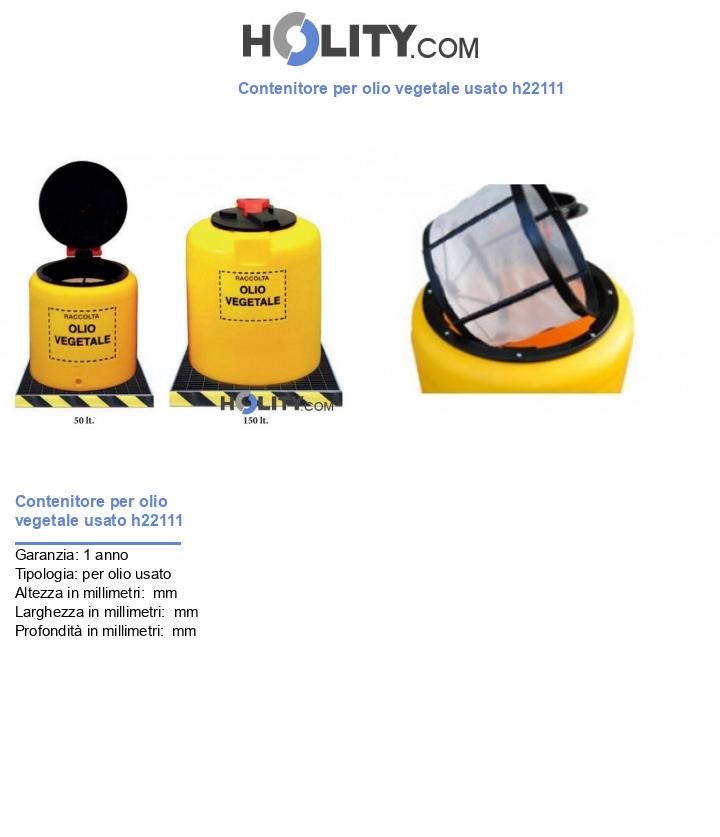 Contenitore per olio vegetale usato h22111