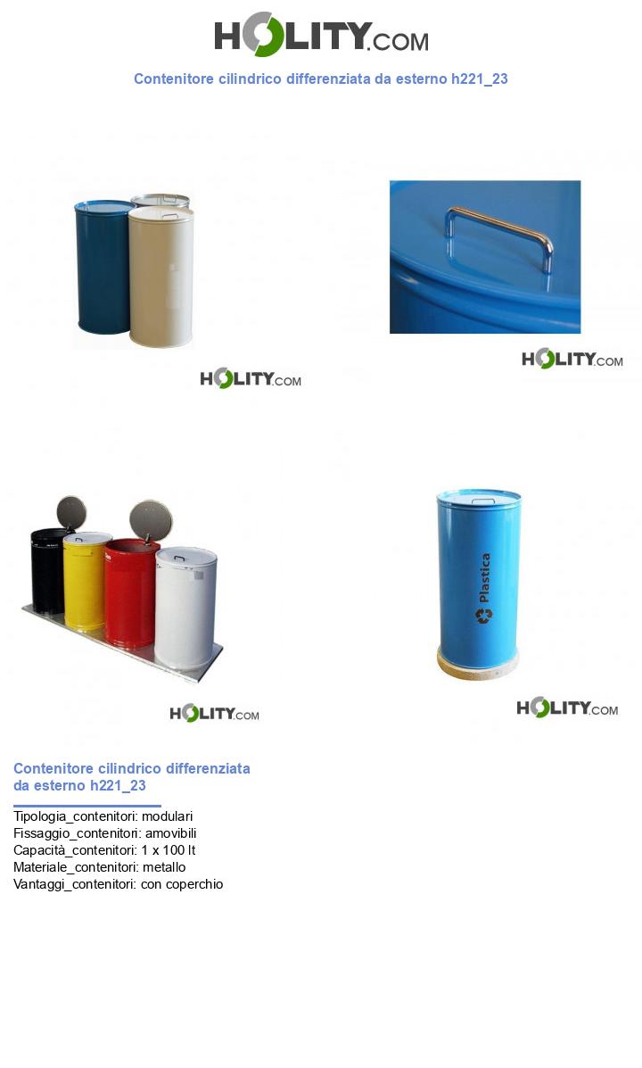 Contenitore cilindrico differenziata da esterno h221_23