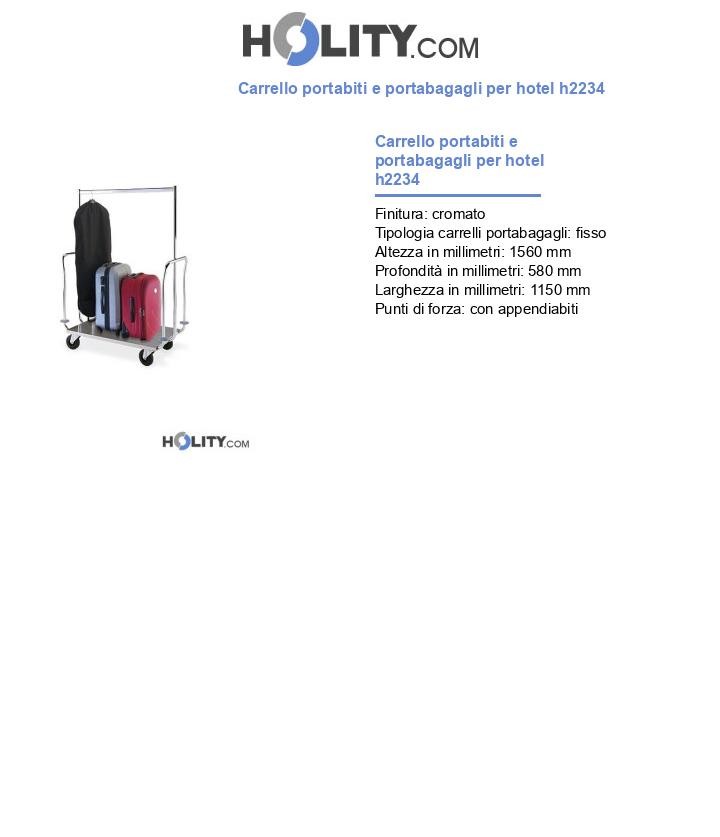 Carrello portabiti e portabagagli per hotel h2234