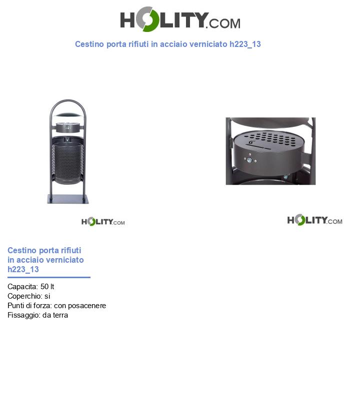 Cestino porta rifiuti in acciaio verniciato h223_13