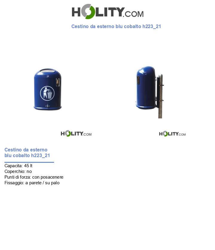 Cestino da esterno blu cobalto h223_21
