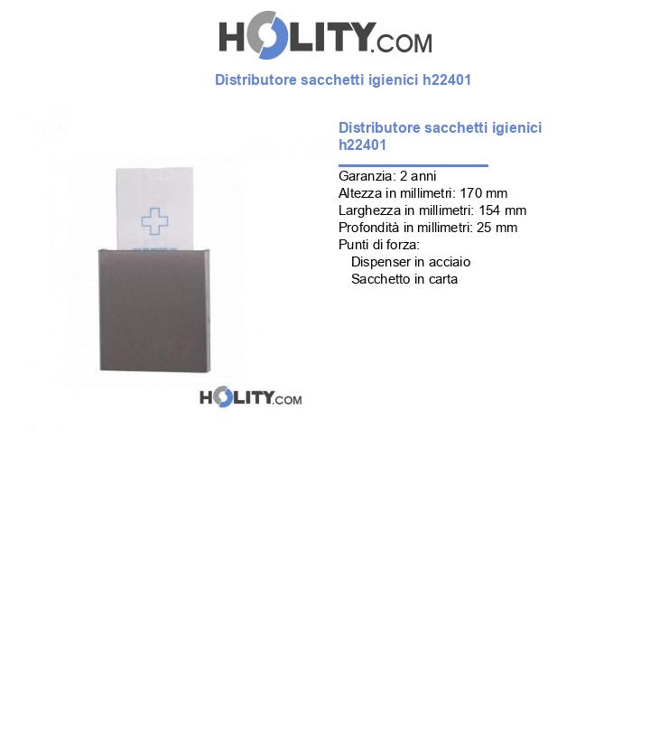 Distributore sacchetti igienici h22401